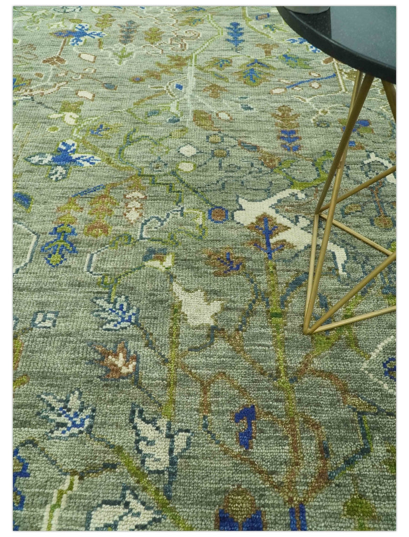 The Plants and Roots Green Hand Knotted Traditional Custom Made Wool Area Rug - The Rug Decor