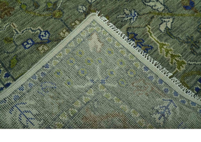 The Plants and Roots Green Hand Knotted Traditional Custom Made Wool Area Rug - The Rug Decor