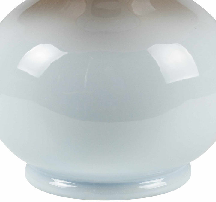 Theisseil Modern Beige And Silver Ceramic Table Lamp - The Rug Decor