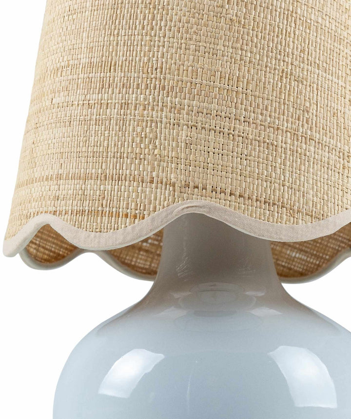 Theisseil Modern Beige And Silver Ceramic Table Lamp - The Rug Decor