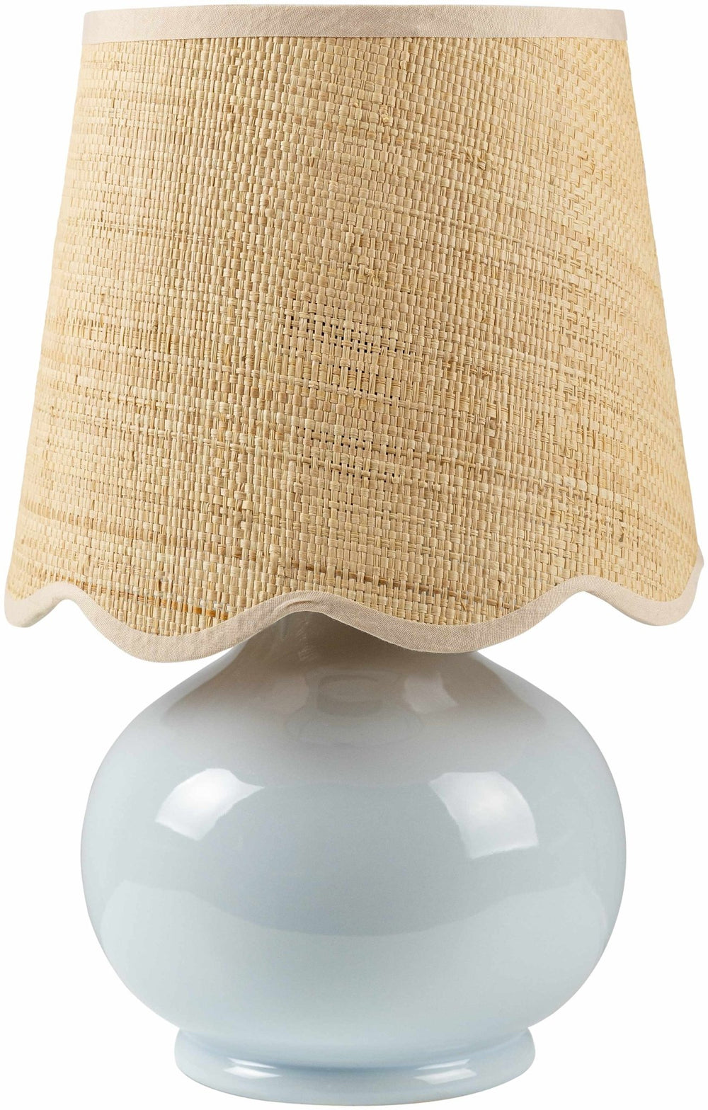 Theisseil Modern Beige And Silver Ceramic Table Lamp - The Rug Decor