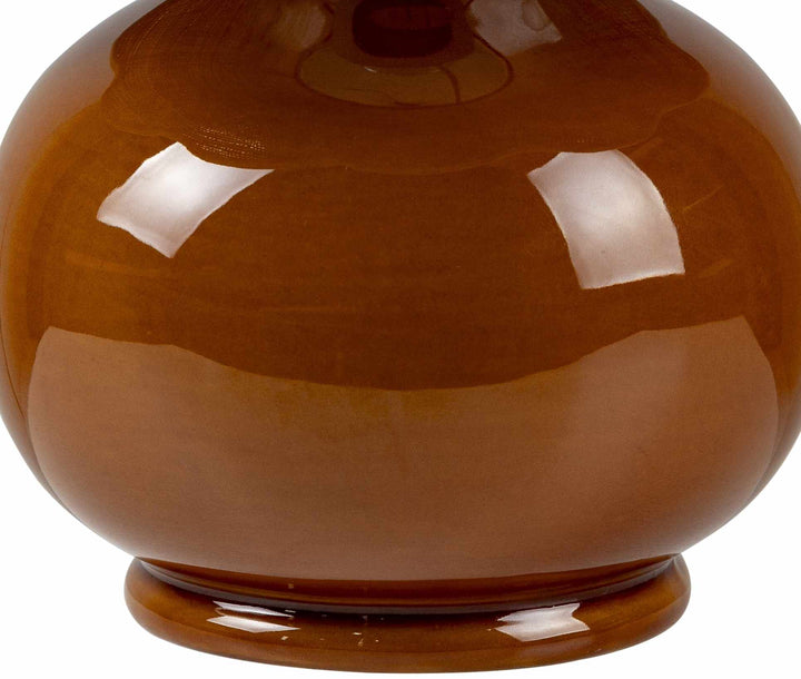 Theisseil Modern Brown And Beige Ceramic Table Lamp - The Rug Decor