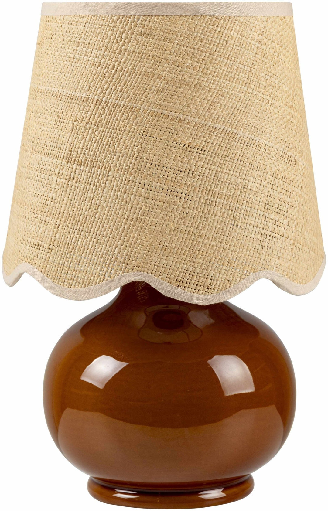 Theisseil Modern Brown And Beige Ceramic Table Lamp - The Rug Decor