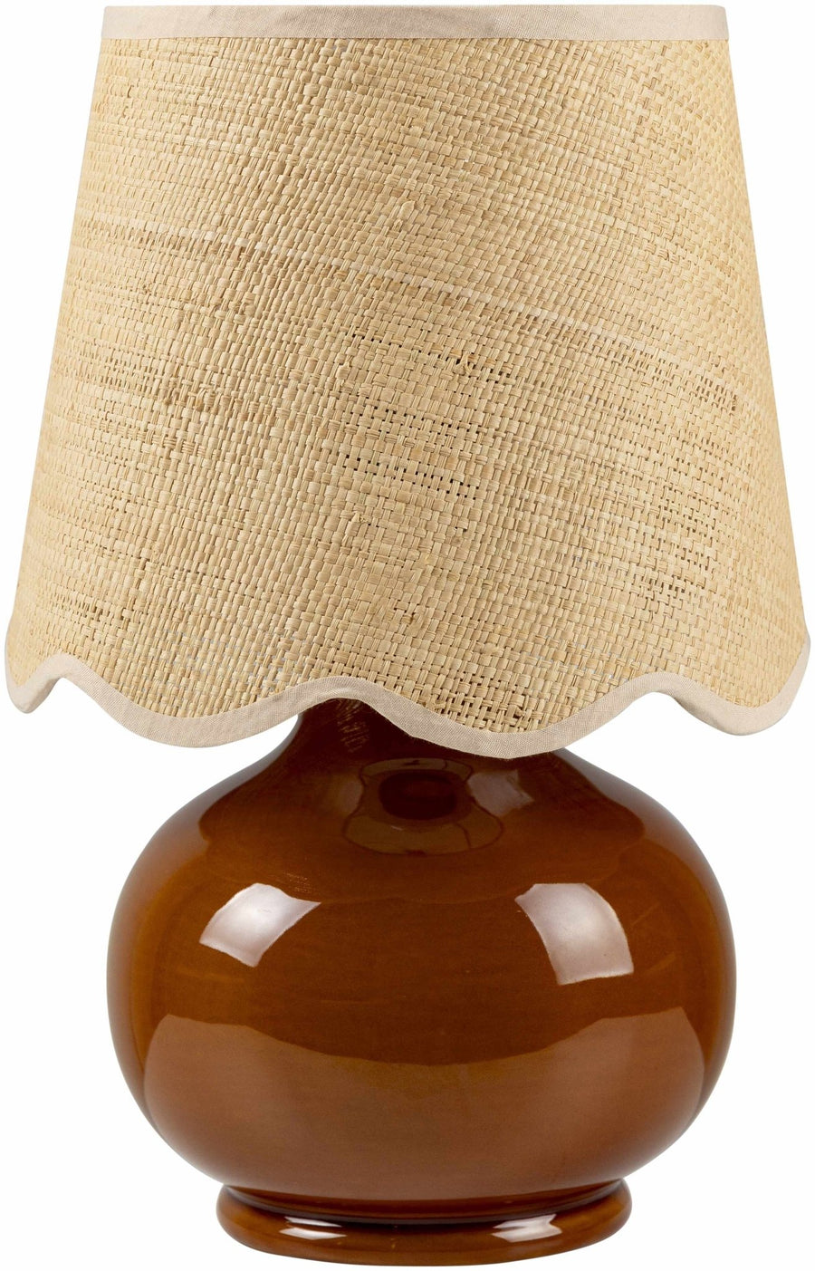 Theisseil Modern Brown And Beige Ceramic Table Lamp - The Rug Decor