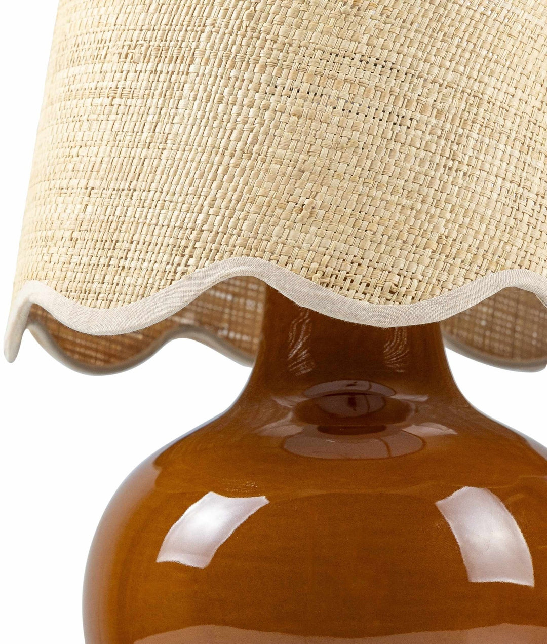 Theisseil Modern Brown And Beige Ceramic Table Lamp - The Rug Decor