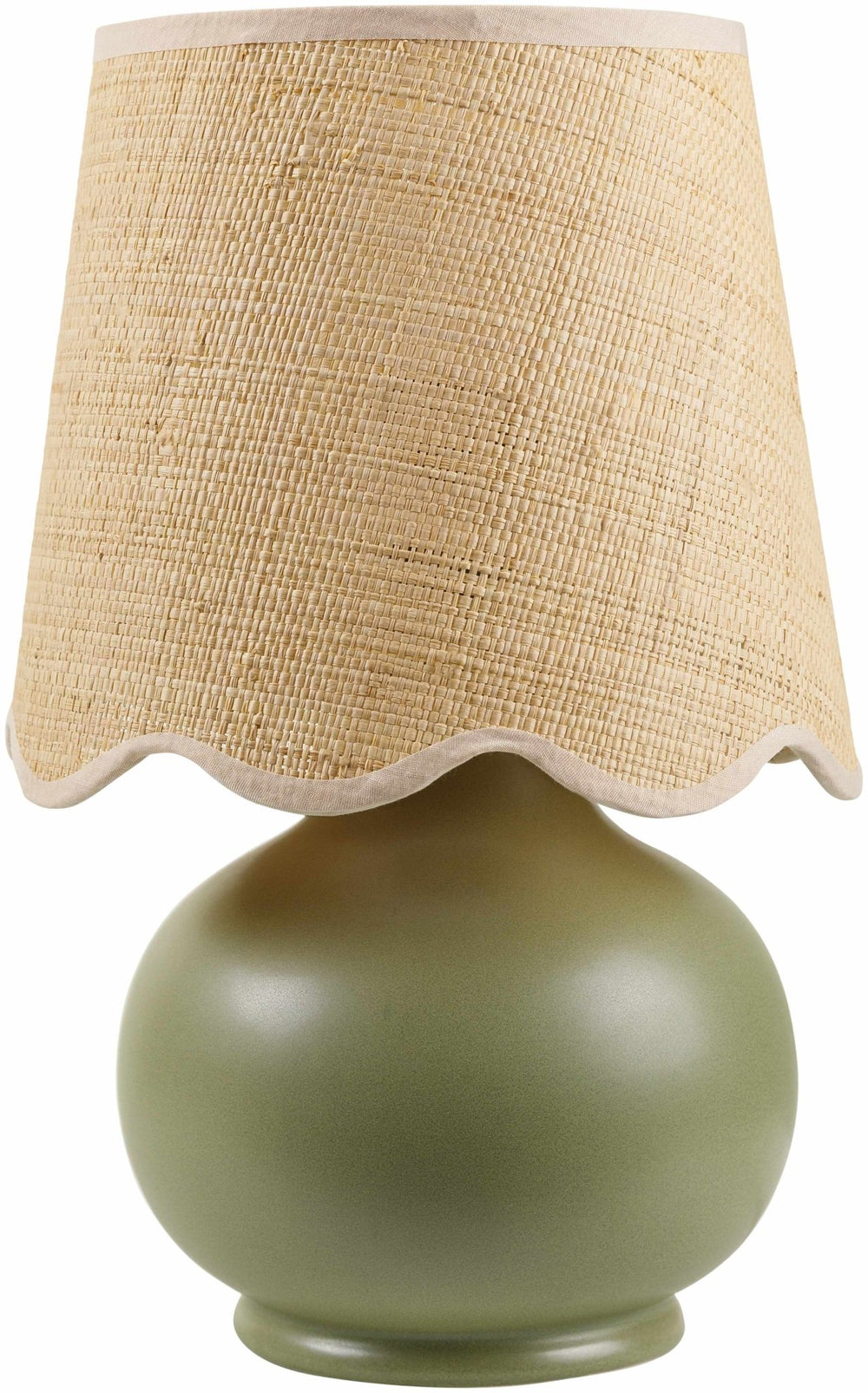 Theisseil Modern Green And Beige Ceramic Table Lamp - The Rug Decor