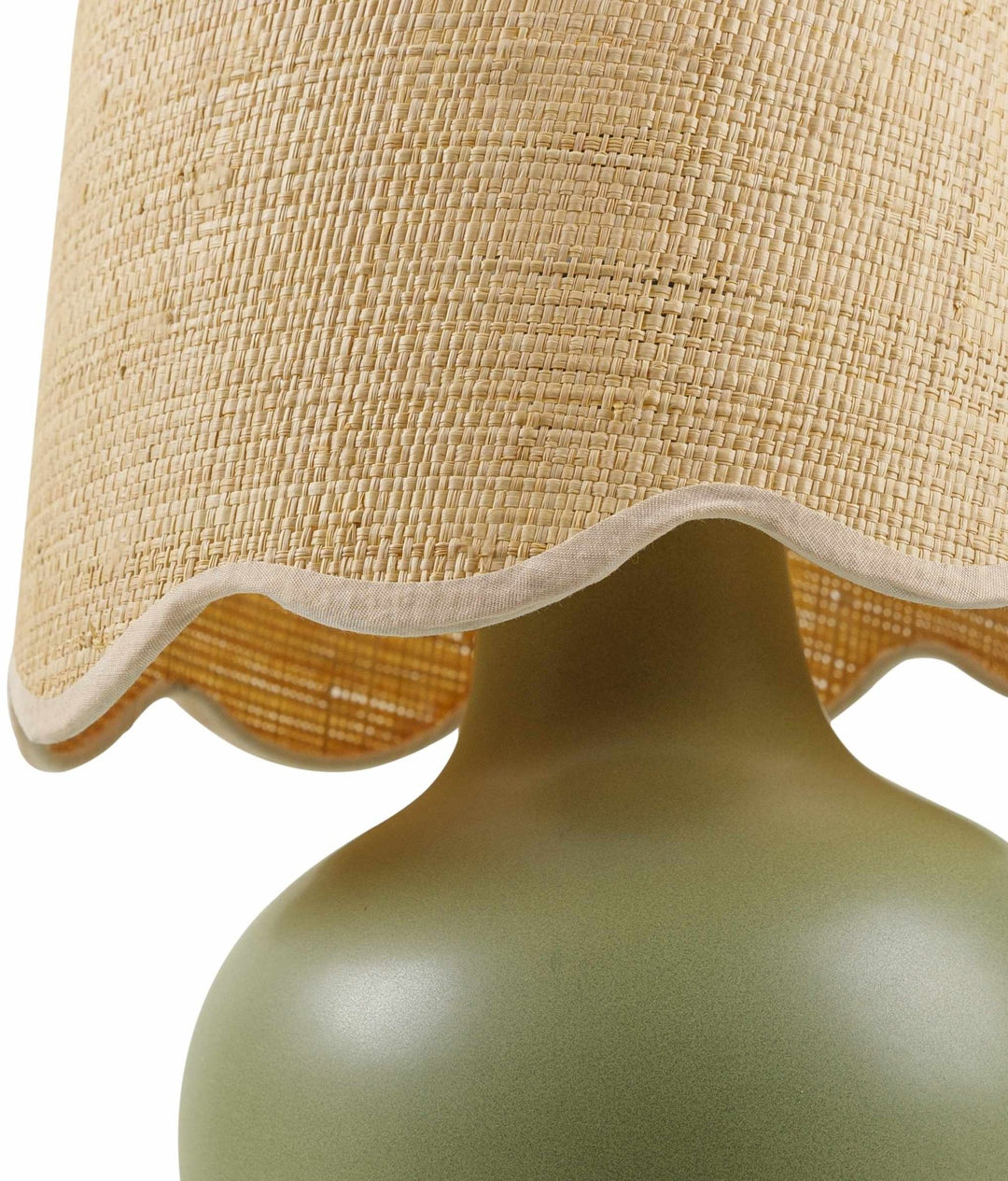 Theisseil Modern Green And Beige Ceramic Table Lamp - The Rug Decor