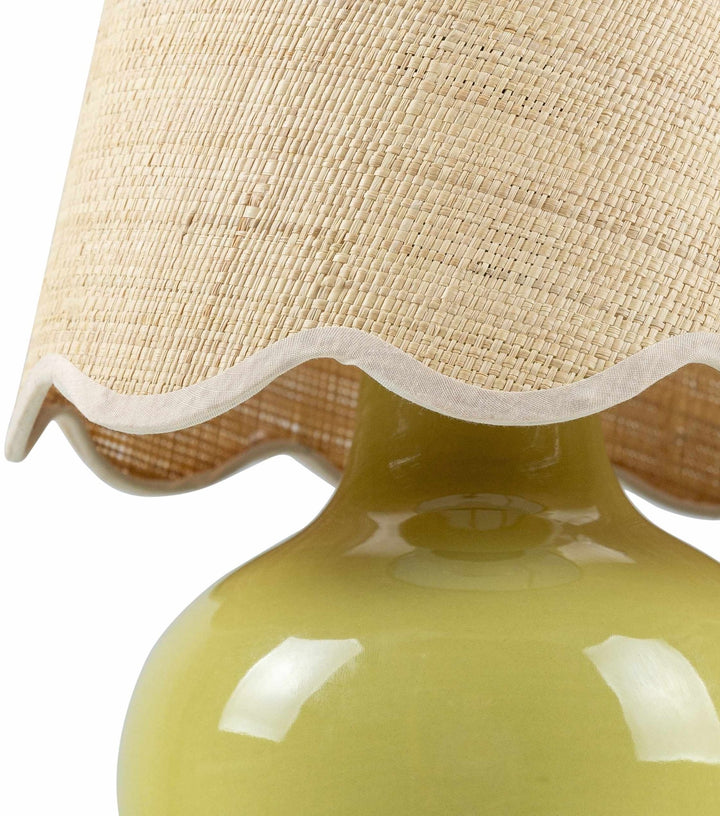 Theisseil Modern Olive Green Ceramic Table Lamp - The Rug Decor