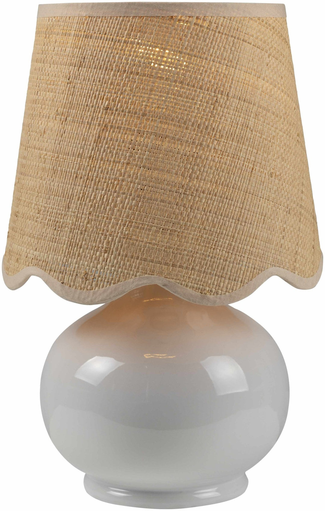 Theisseil Modern White And Beige Ceramic Table Lamp - The Rug Decor