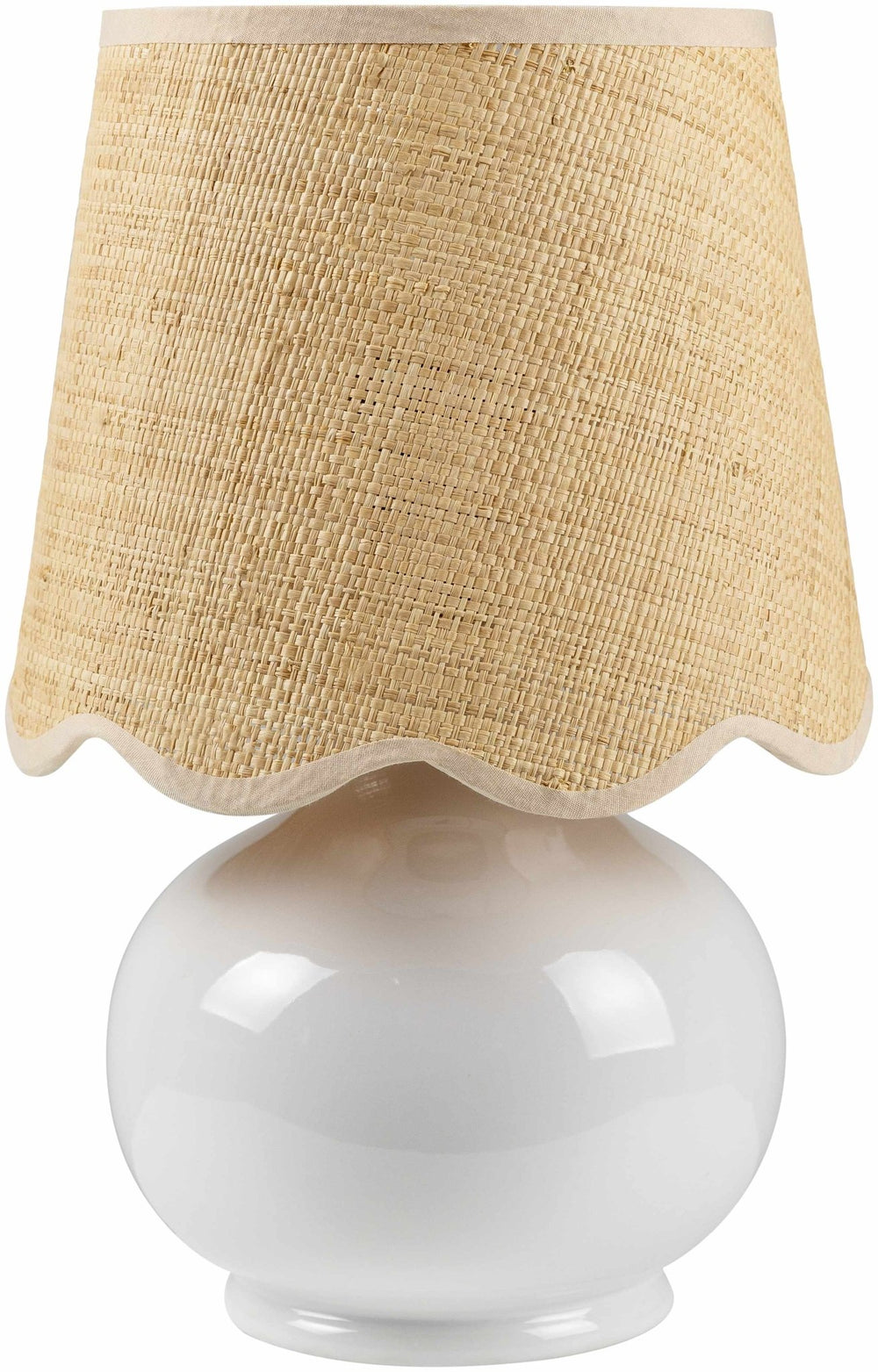 Theisseil Modern White And Beige Ceramic Table Lamp - The Rug Decor