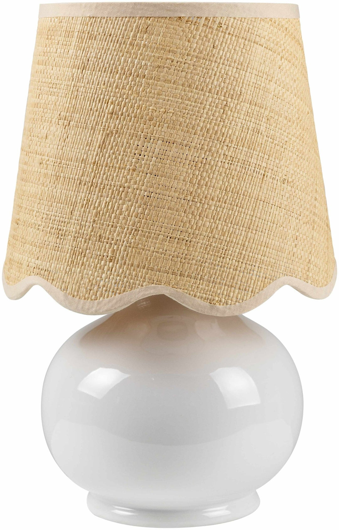 Theisseil Modern White And Beige Ceramic Table Lamp - The Rug Decor