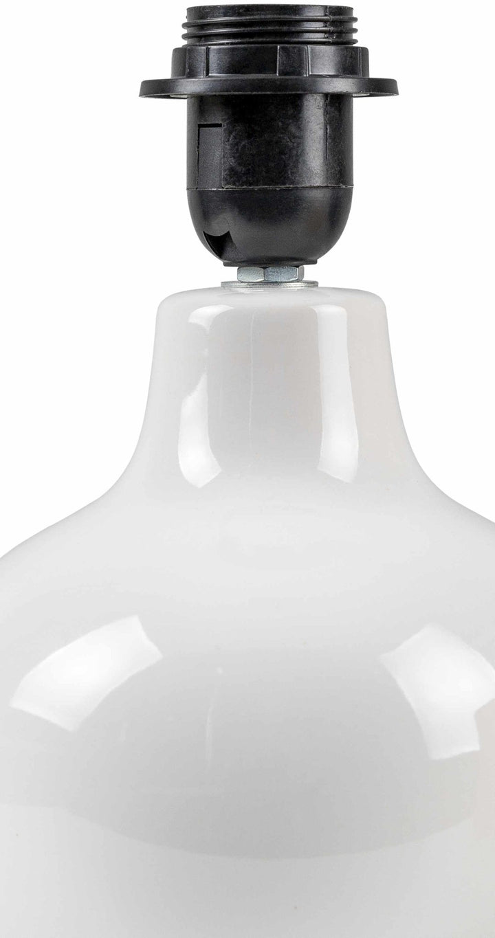 Theisseil Modern White And Beige Ceramic Table Lamp - The Rug Decor