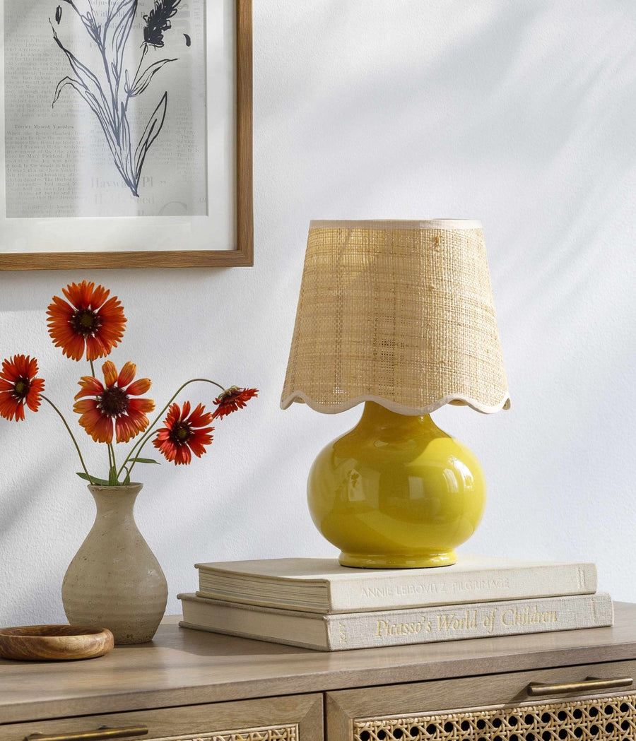 Theisseil Modern Yellow Ceramic Table Lamp - The Rug Decor