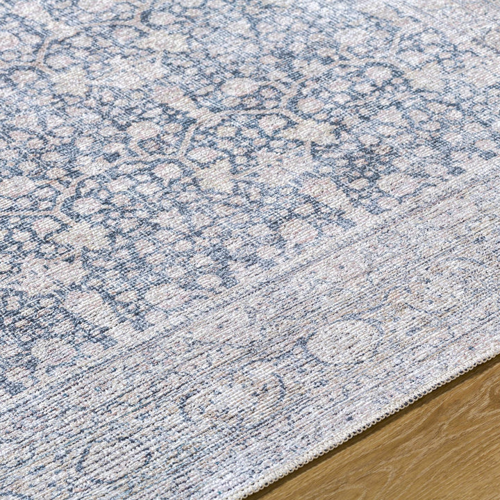 Thera Traditional Blue And Beige Washable Area Rug - The Rug Decor