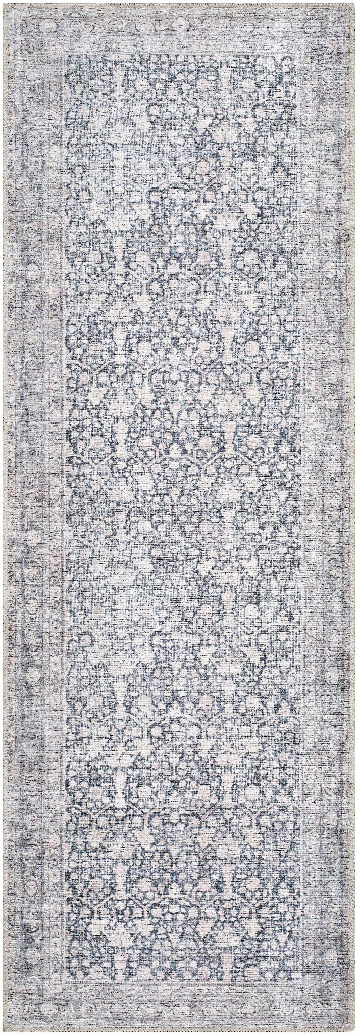 Thera Traditional Blue And Beige Washable Area Rug - The Rug Decor