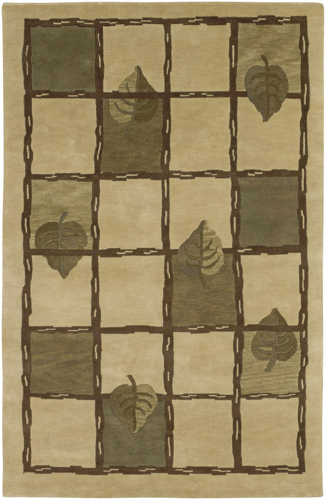 Thiells Contemporary Style Beige And Olive Area Rug - The Rug Decor