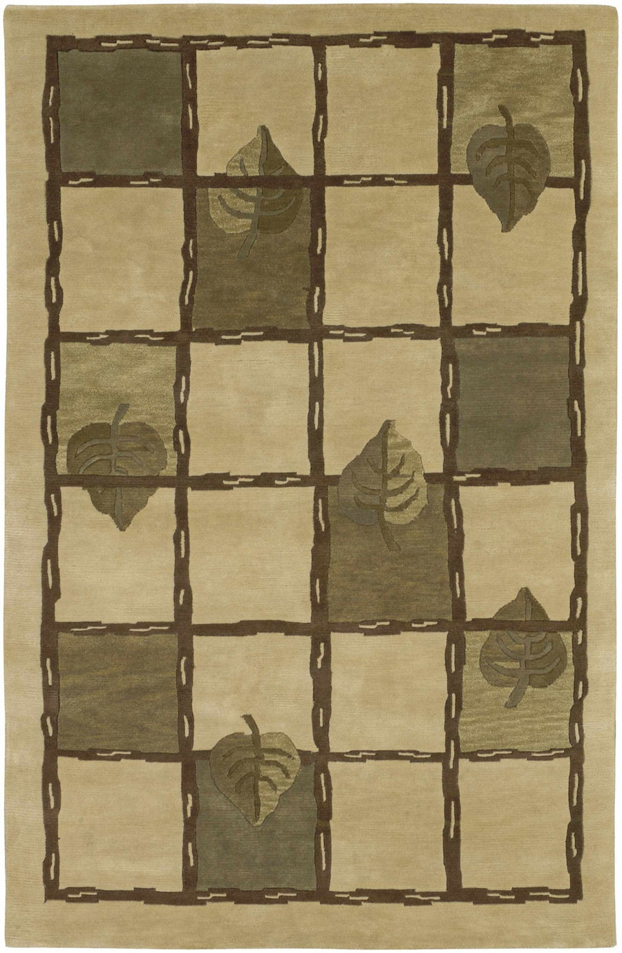 Thiells Contemporary Style Beige And Olive Area Rug - The Rug Decor