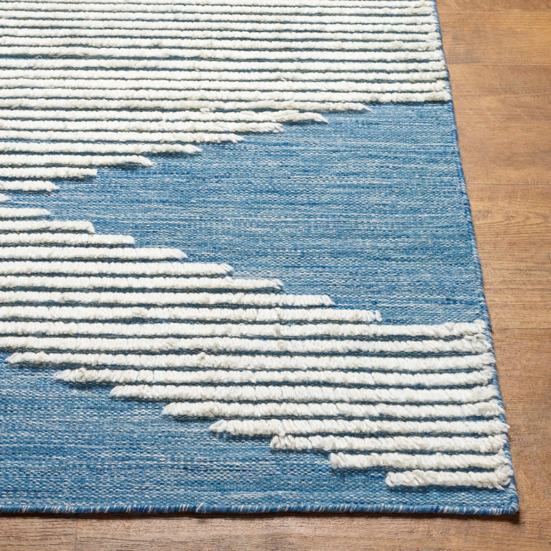 Thika Modern Blue and Ivory Area Rug - The Rug Decor