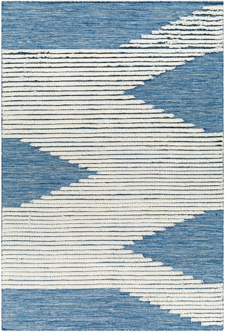 Thika Modern Blue and Ivory Area Rug - The Rug Decor