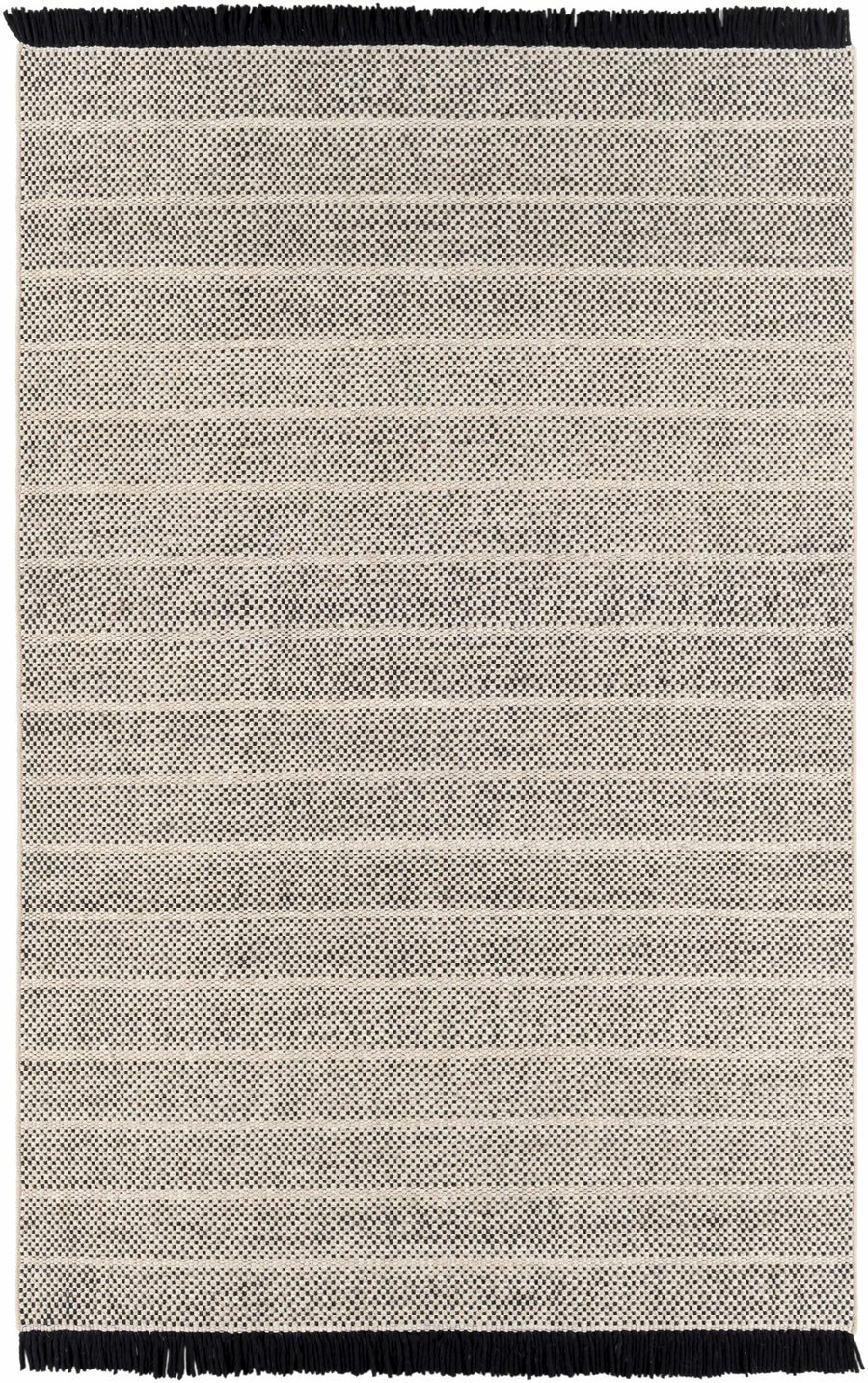 Thorold Ivory And Black Modern Style Hand Woven Area Rug - The Rug Decor