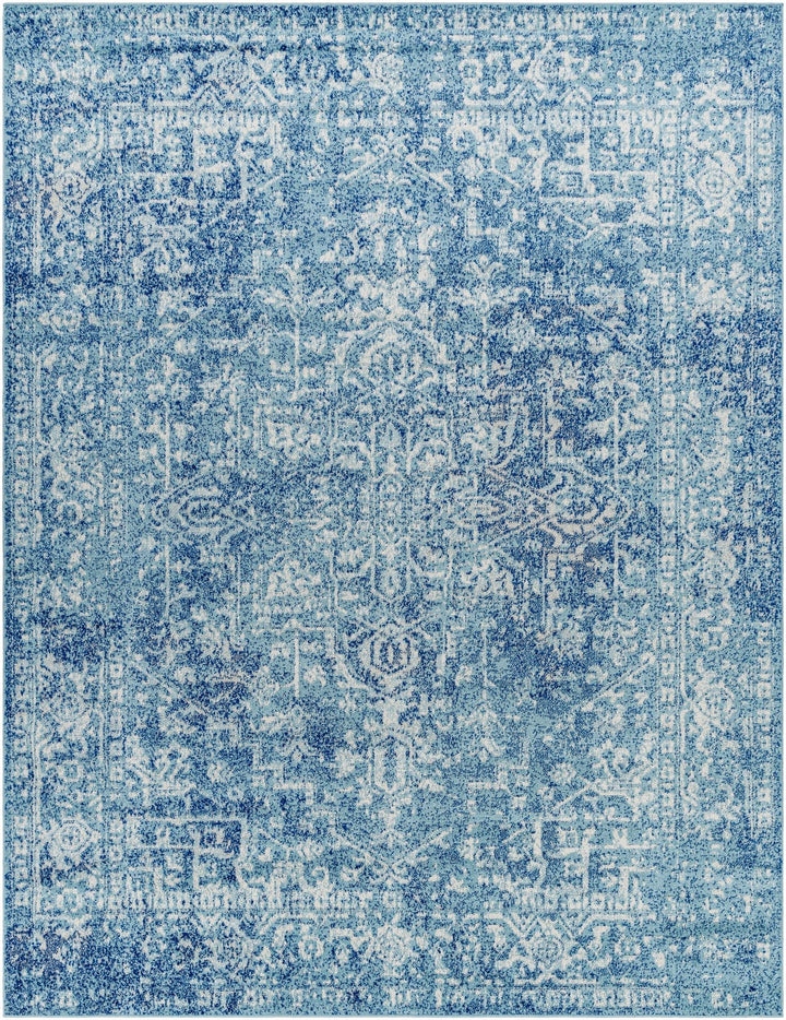 Thousandsticks Traditional Transitional Blue And Navy Area Rug - The Rug Decor