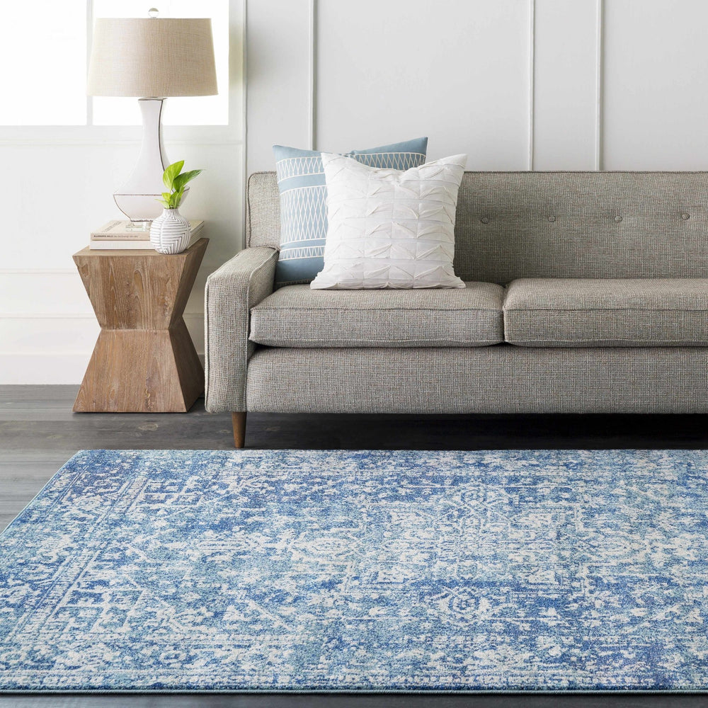 Thousandsticks Traditional Transitional Blue And Navy Area Rug - The Rug Decor