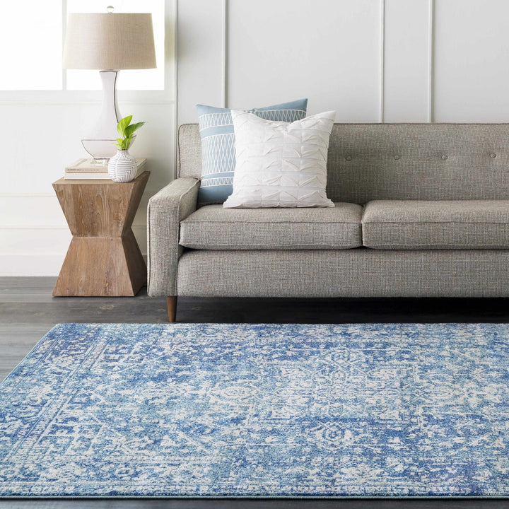Thousandsticks Traditional Transitional Blue And Navy Area Rug - The Rug Decor