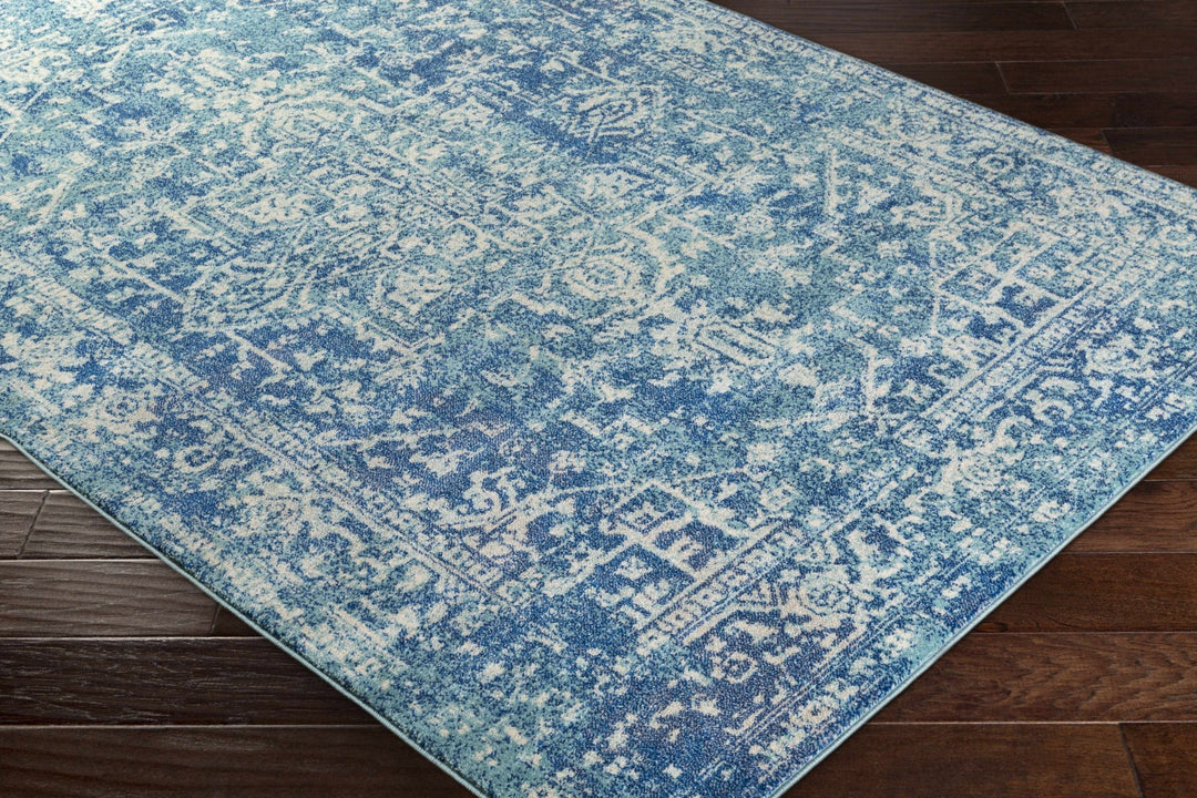 Thousandsticks Traditional Transitional Blue And Navy Area Rug - The Rug Decor