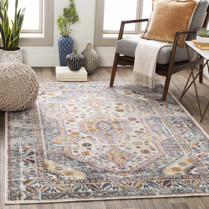 Thornley Traditional Style Beige And Blue Area Rug