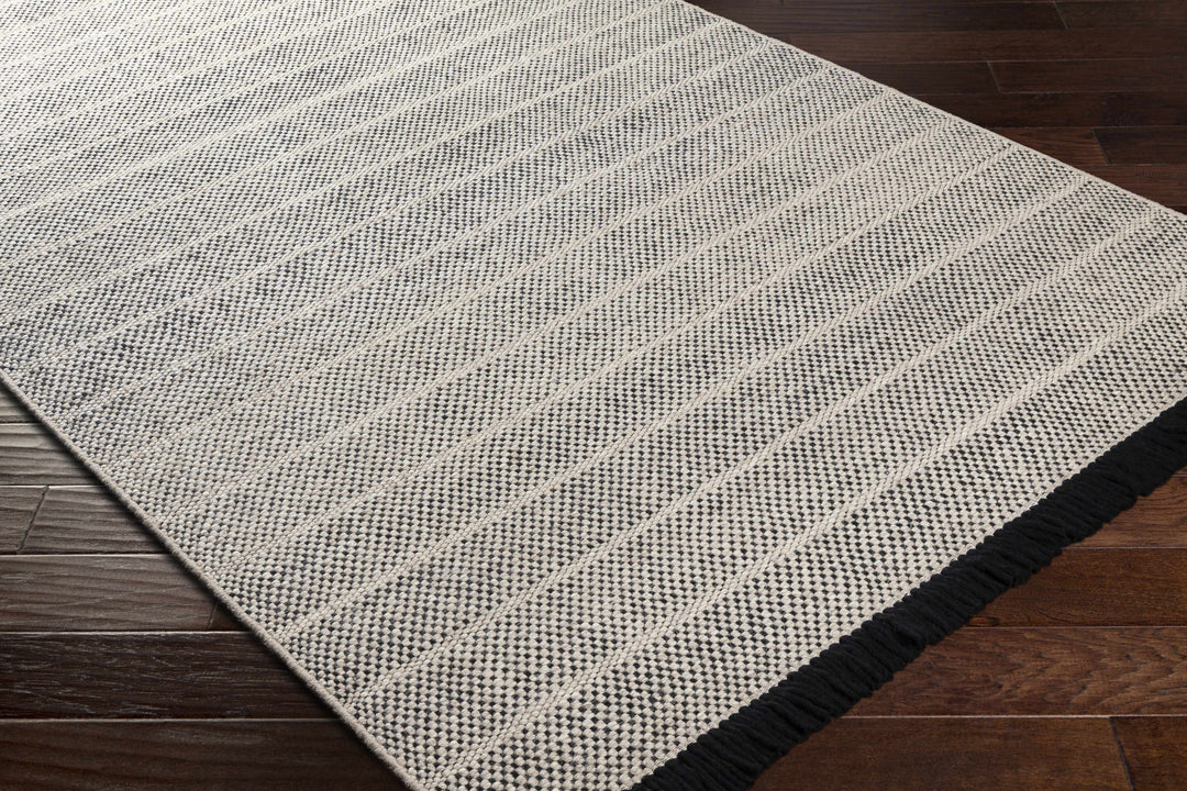 Thorold Ivory And Black Modern Style Hand Woven Area Rug