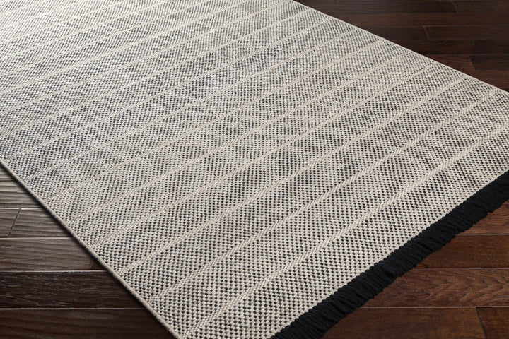 Thorold Ivory And Black Modern Style Hand Woven Area Rug