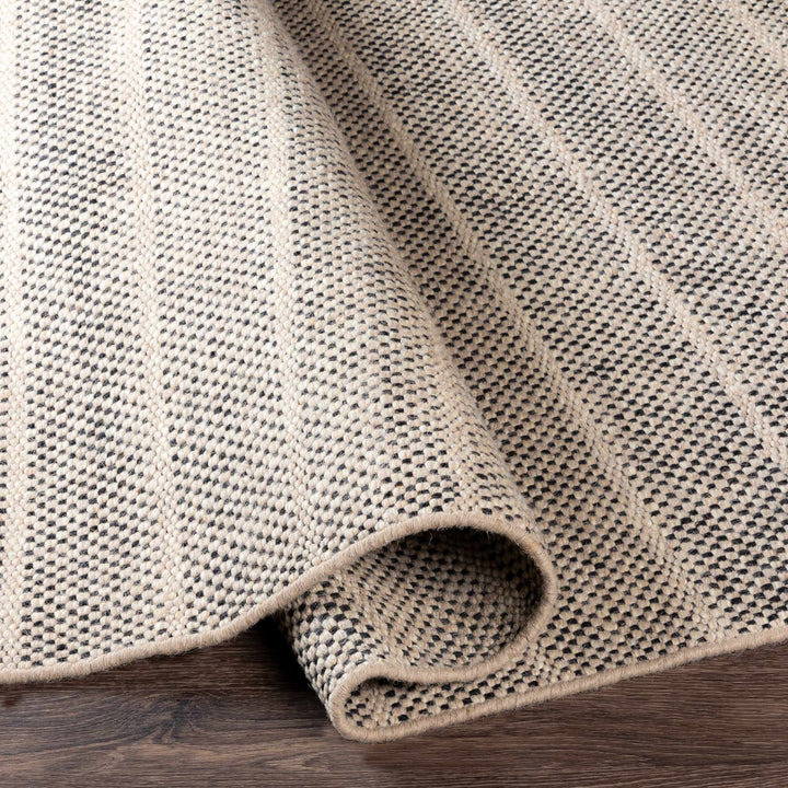 Thorold Ivory And Black Modern Style Hand Woven Area Rug