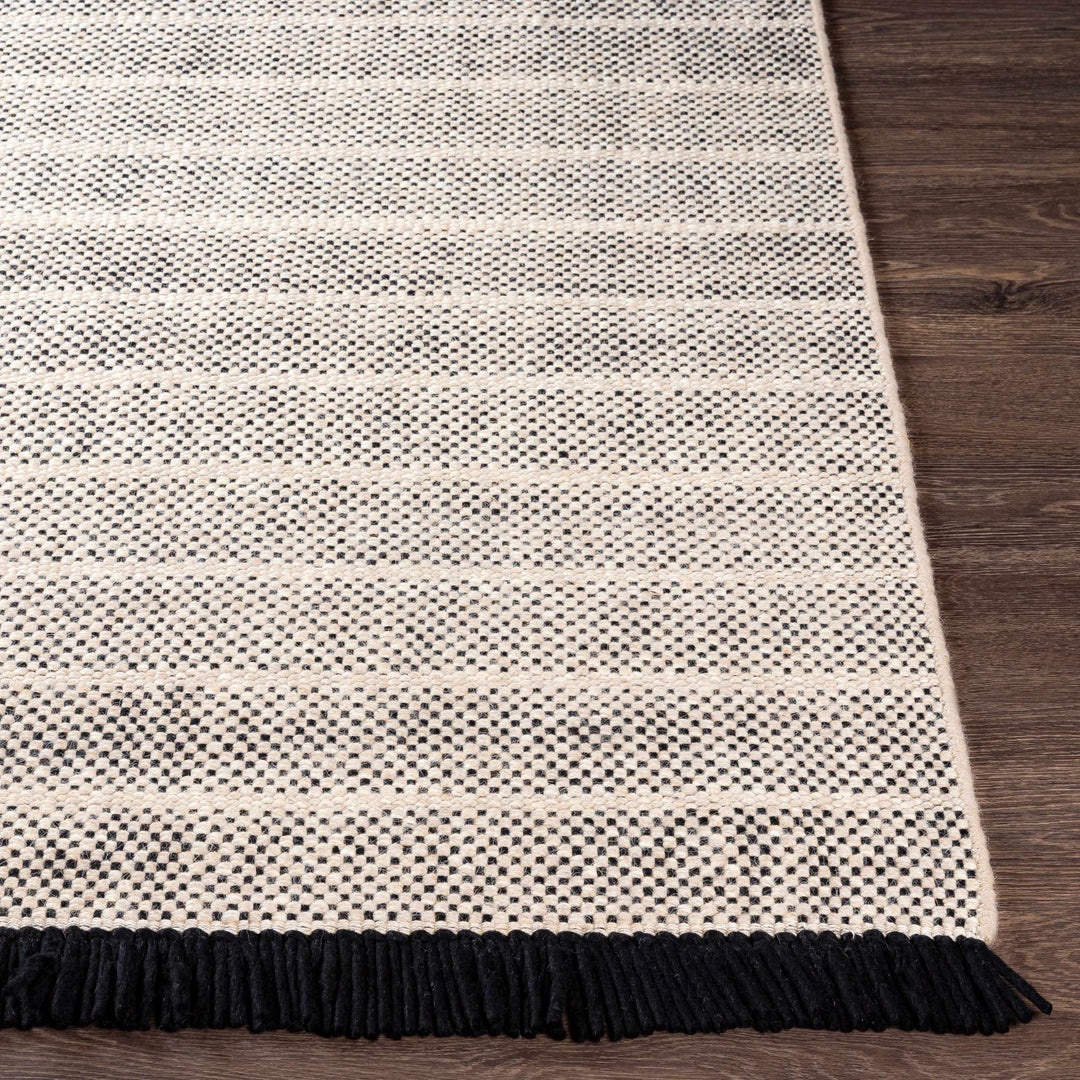 Thorold Ivory And Black Modern Style Hand Woven Area Rug