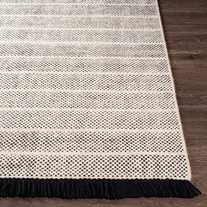 Thorold Ivory And Black Modern Style Hand Woven Area Rug
