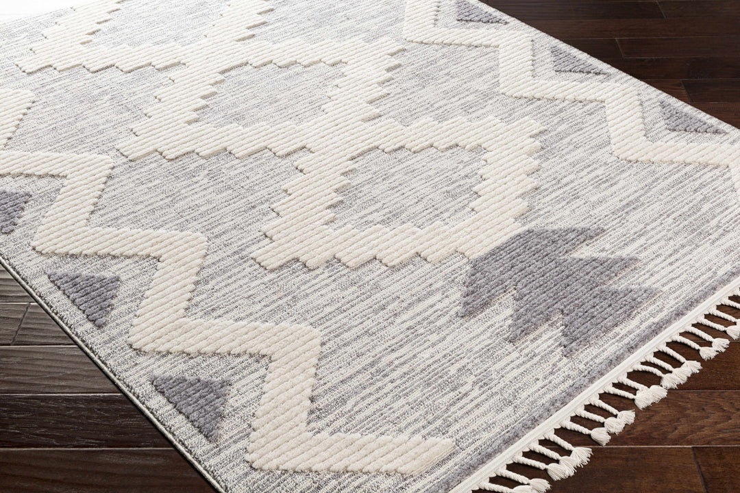 Thornburg Modern Geometrical Ivory And Gray Area Rug