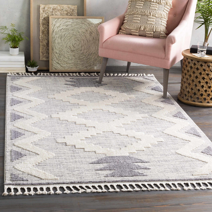 Thornburg Modern Geometrical Ivory And Gray Area Rug