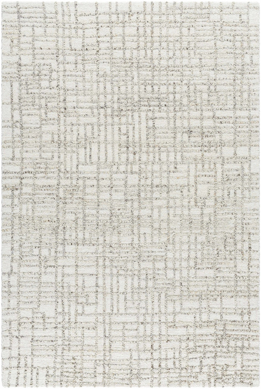 Tibby Modern Abstract Design Ivory Hand Tufted Wool Area Rug - The Rug Decor