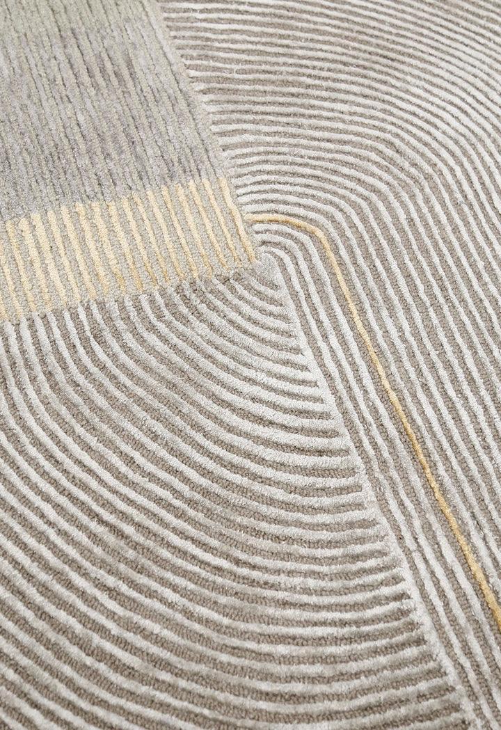 Ticktack Modern Ripple Gray Hand Tufted Wool Area Rug - The Rug Decor