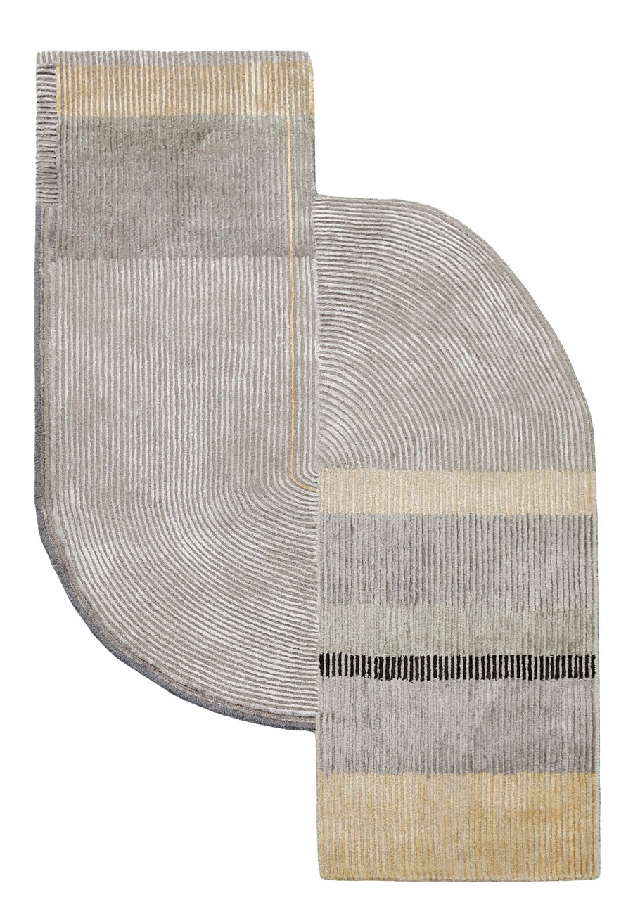 Ticktack Modern Ripple Gray Hand Tufted Wool Area Rug - The Rug Decor