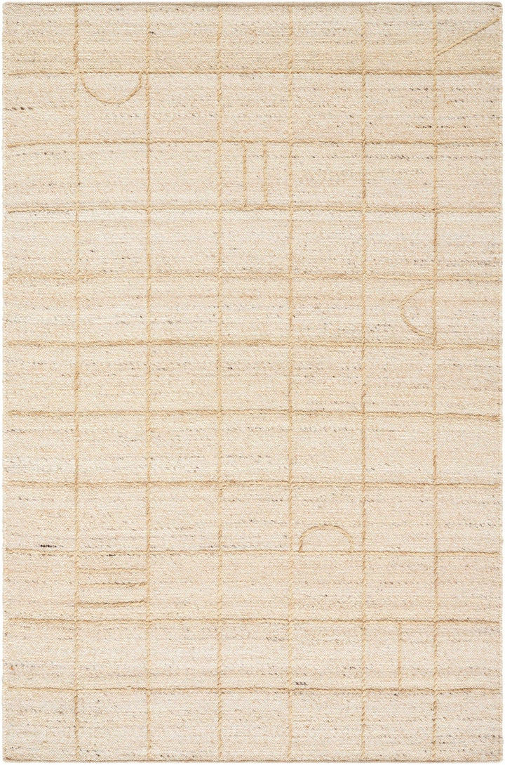 Tieve Modern Geometric Pattern Beige Hand Woven Wool Area Rug - The Rug Decor