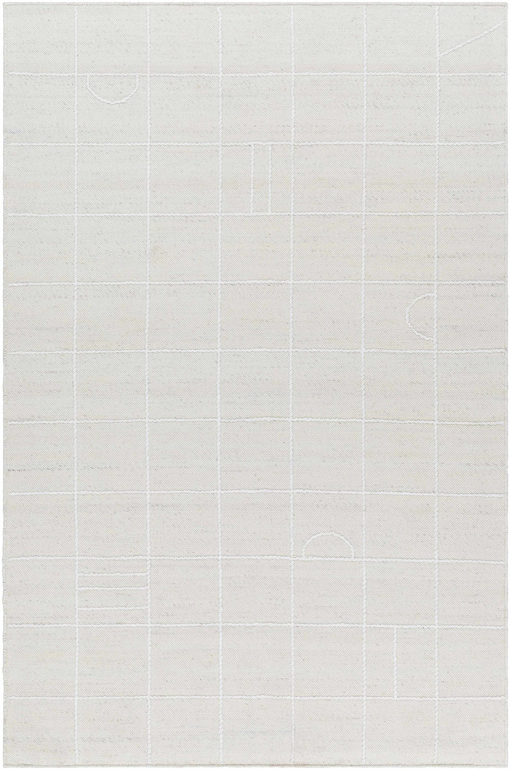 Tieve Modern Geometrical Design White Area Rug - The Rug Decor