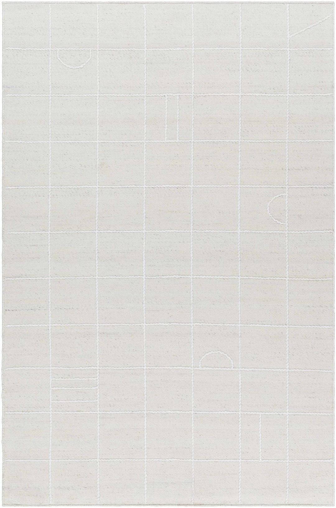 Tieve Modern Geometrical Design White Area Rug - The Rug Decor