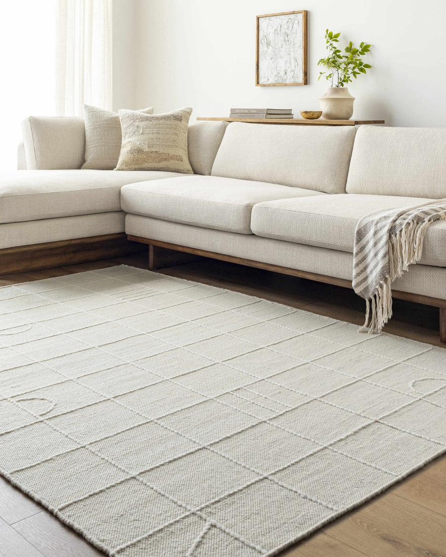 Tieve Modern Geometrical Design White Area Rug - The Rug Decor