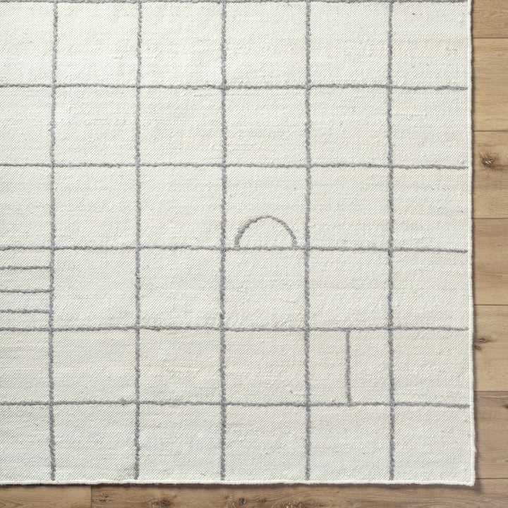 Tieve Modern Geometrical Ivory And Gray Wool Rug - The Rug Decor
