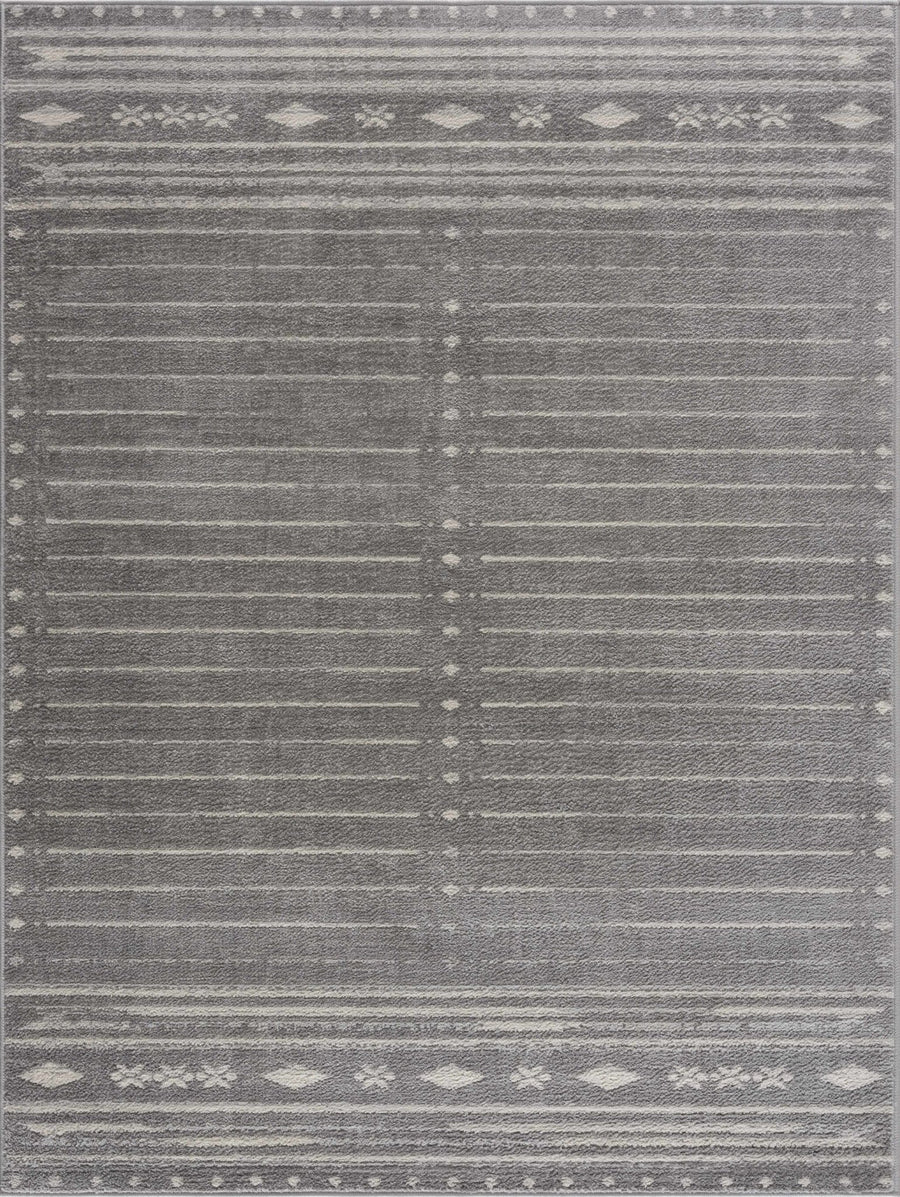 Tigri Aztec Modern Style Ivory & Gray Area Rug - The Rug Decor