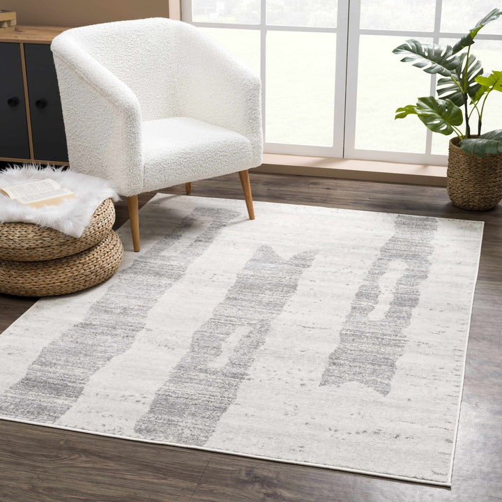 Tigria Contemporary Gray And Ivory Area Rug - The Rug Decor