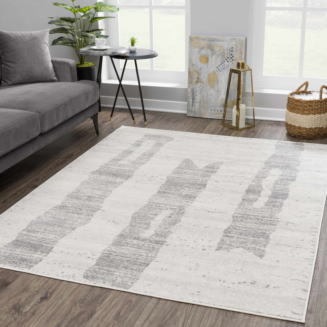 Tigria Contemporary Gray And Ivory Area Rug - The Rug Decor
