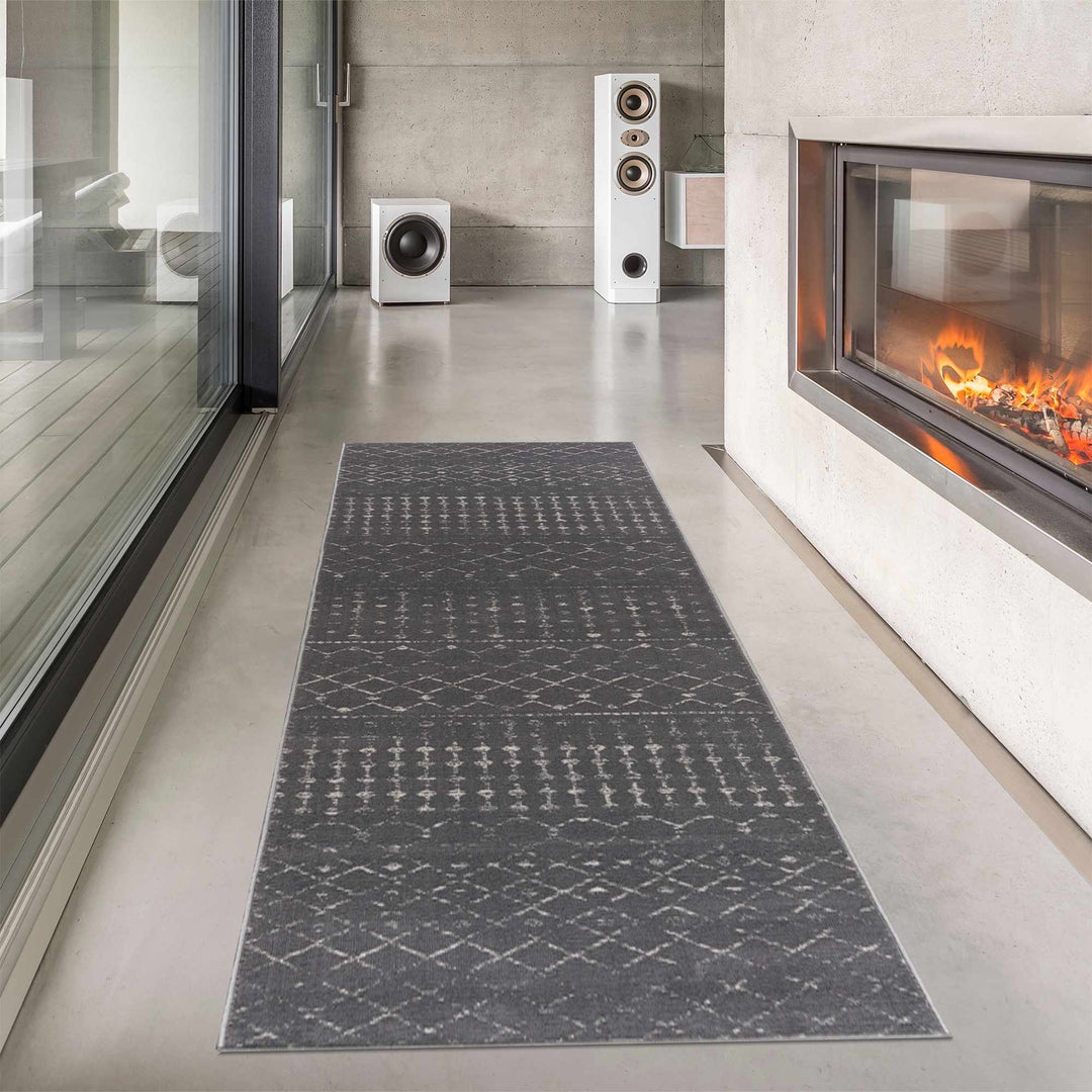 Tigrican Contemporary Charcoal And Ivory Area Rug - The Rug Decor