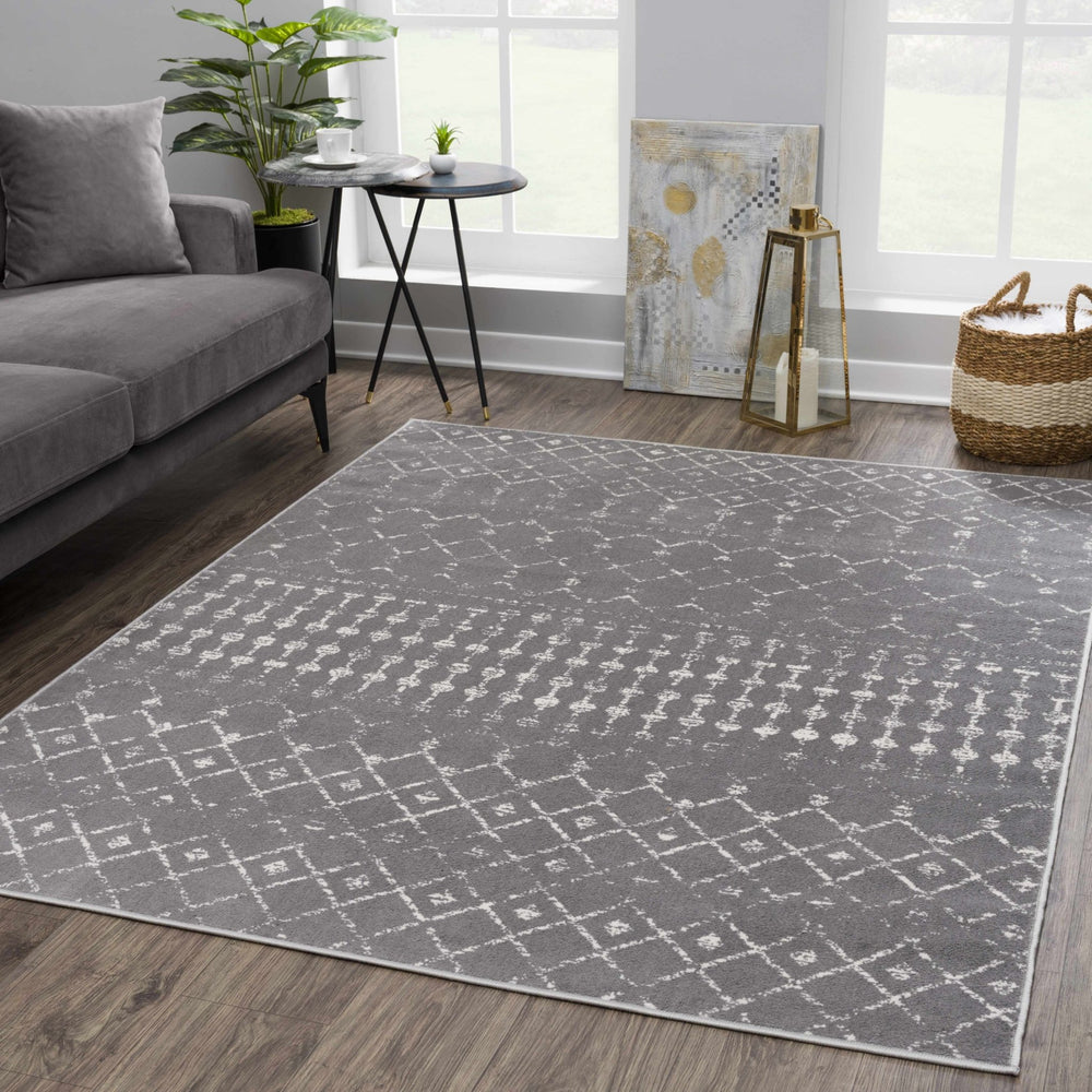 Tigrican Contemporary Charcoal And Ivory Area Rug - The Rug Decor