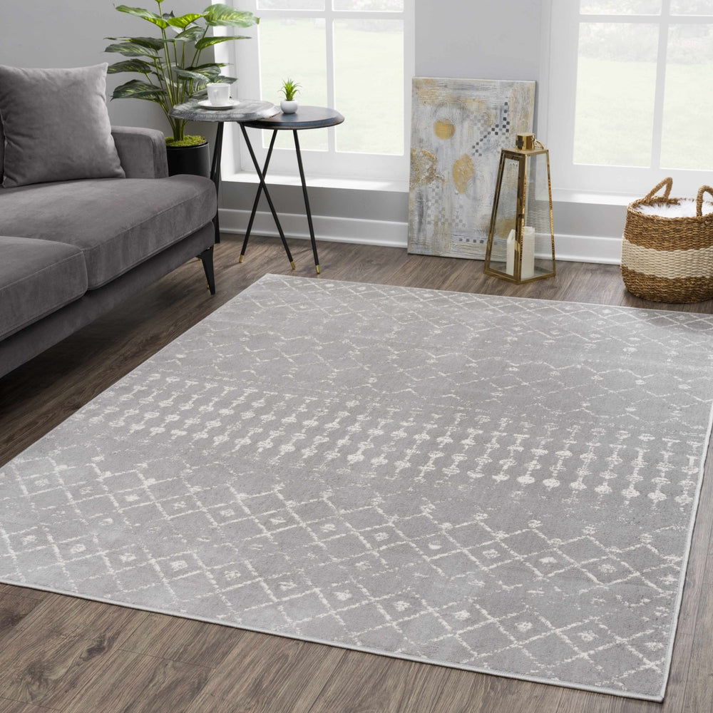 Tigrican Contemporary Gray And Ivory Area Rug - The Rug Decor